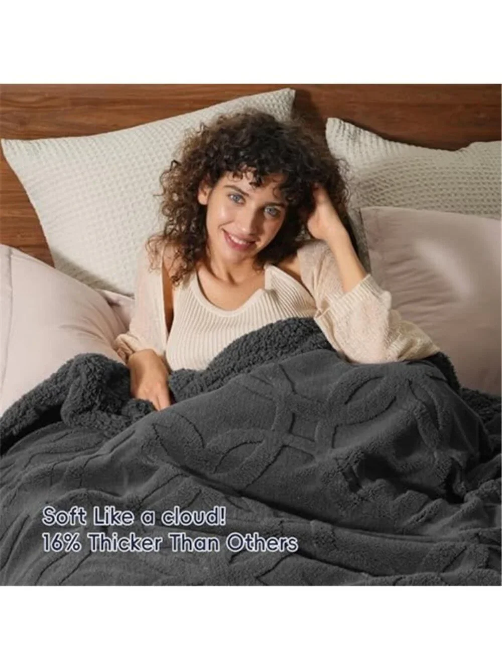 Sherpa Fleece Throw Blanket Soft Plush Cozy Warm Jacquard Bed Couch Blanket